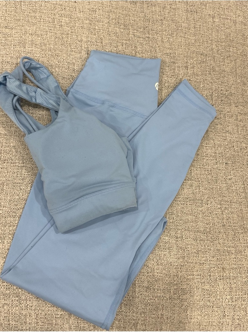 AYBL Powder Blue High-Waist Leggings and Sports Bra Set